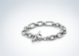 Rhodium Plated Twisted Toggle Link Chain Bracelet
