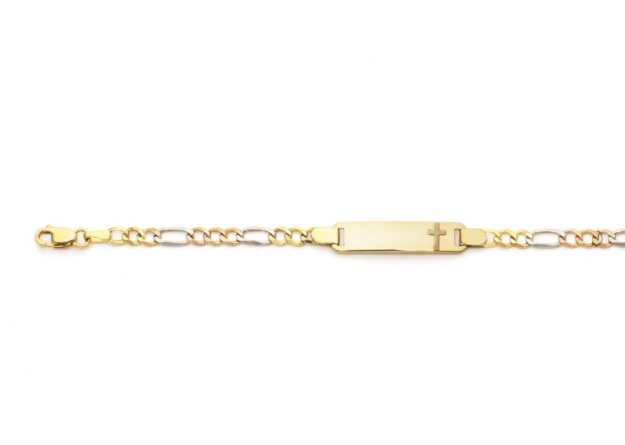 men's cross figaro bracelet
