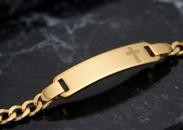 mens cross figaro bracelet