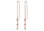 cz studded kite threader earring