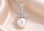 pearl drop pendant white gold