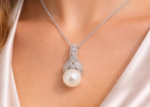 white gold finish pearl pendant