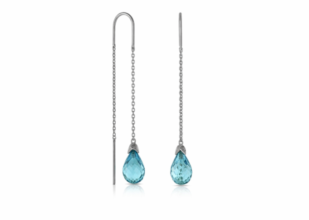 aquamarine threader earrings