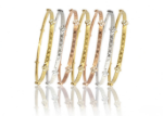 three tone plated semanario bangles