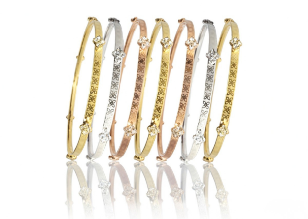 three tone plated semanario bangles