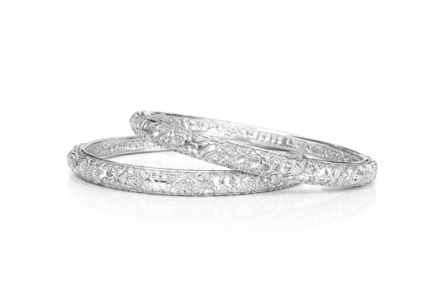white gold plated gallery bangles