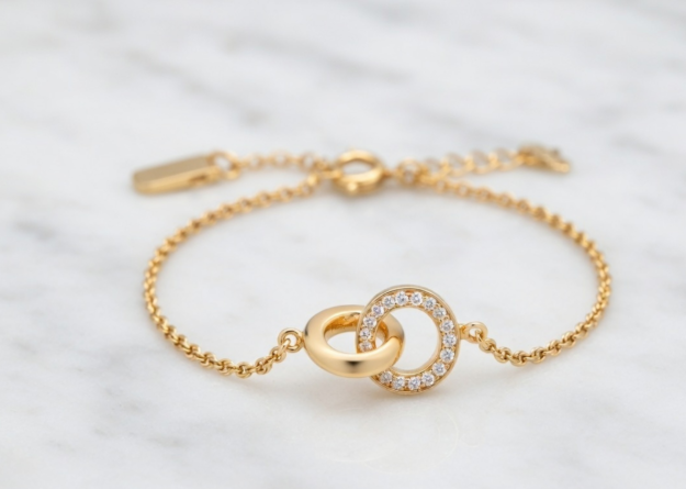 Double Circle Charm Bracelet