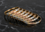 three tone gold bangles for women