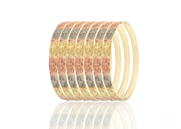 Tri Color Plated Bangles