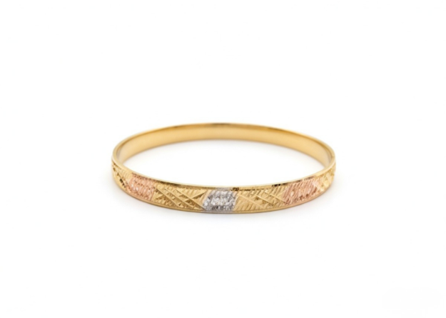 3 Tone Plated Half Round Bangles