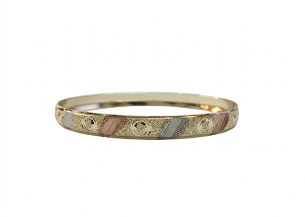 6 MM Three Tone Plated Bangles