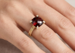 CZ Studded Ruby Ring