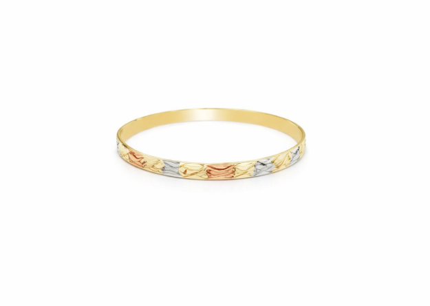 Tri Tone Plated Flat Bangles