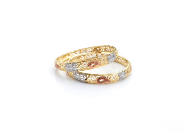three tone plated designer bangles