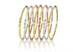 three tone plated semanario bangles