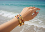 designer alphabet bangles three tone