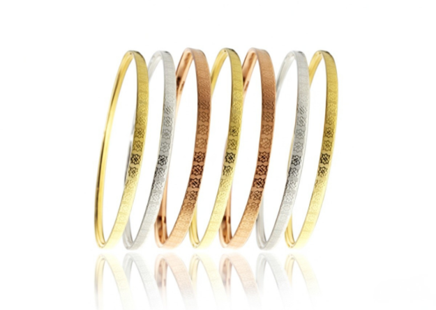 three tone plated 7 days semanario bangles