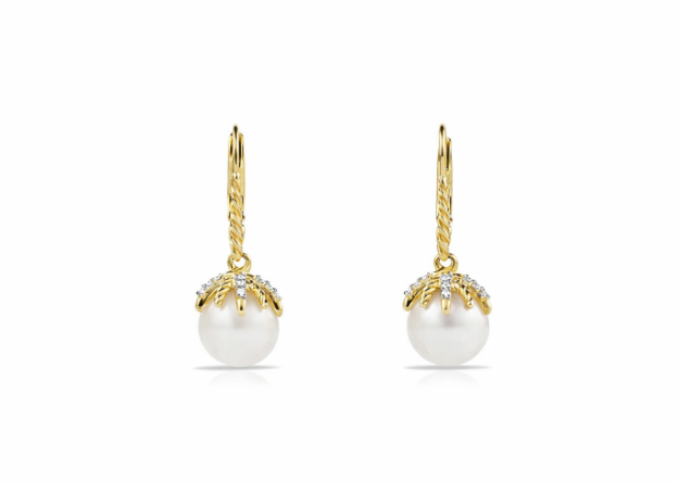 Gold Pearl Drop Earrings