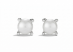 silver plated pearl set earrings