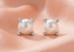 cubic zirconia pearl studs