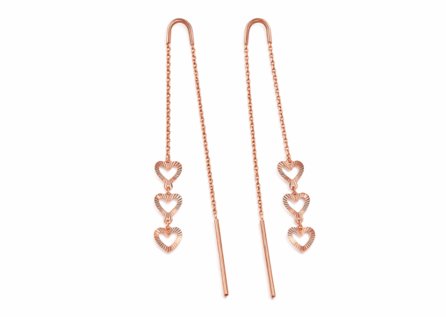 Triple Heart Earrings