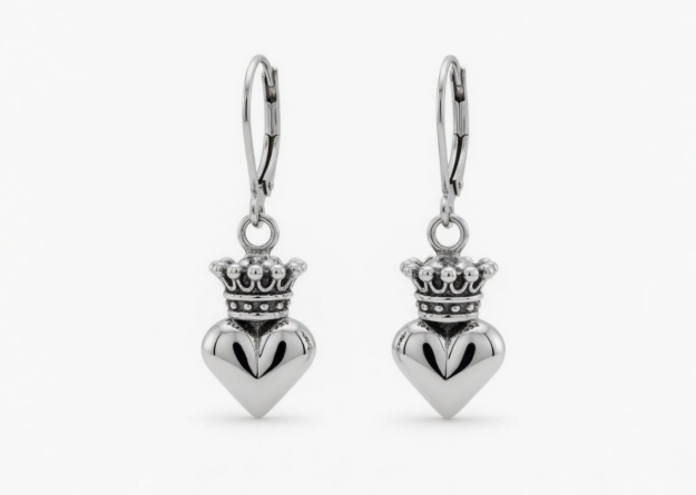 Crown Heart Earrings