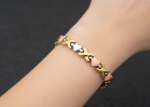 designer three tone bracelet