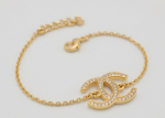 gold plated cz bracelet