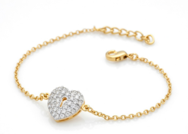 gold plated lock bracelet