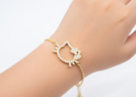 gold plated kitty bracelet