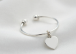 silver plated heart charm bracelet