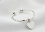 silver plated heart charm bracelet