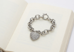 cubic zirconia heart bracelet