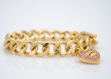 gold plated heart charm bracelet