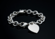 silver plated heart charm bracelet