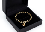 gold plated bell charm bracelet