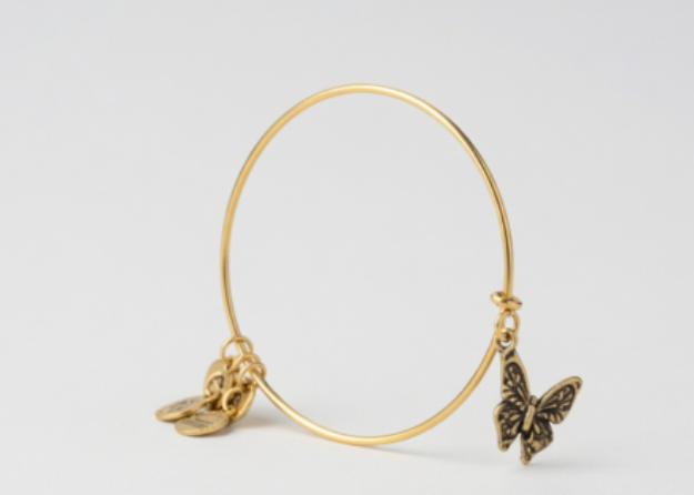 gold plated butterfly charm bracelet