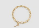 gold plated charm chain bracelet