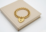 gold heart bracelet mens