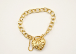 gold plated heart charm chain bracelet