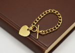 mens gold heart charm bracelet