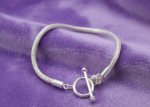silver chain toggle bracelet