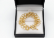 gold plated hollow round toggle bracelet