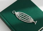 stylish silver toggle bracelet women