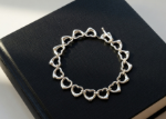 silver heart charm bracelet womens