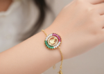 cubic zirconia multicolor saint jude bracelet