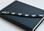 silver plated blue tennis bracelet