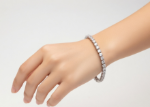silver plated CZ studded tennis bracelet