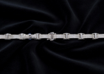 silver plated CZ studded tennis bracelet