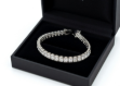 silver plated mens CZ studded tennis bracelet